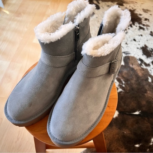 KOOLABURRA NWOT UGG Grey Kelissa Mini Faux Fur‎ Boots Size 6 - Picture 2 of 8